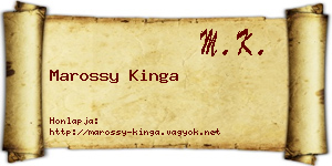 Marossy Kinga névjegykártya